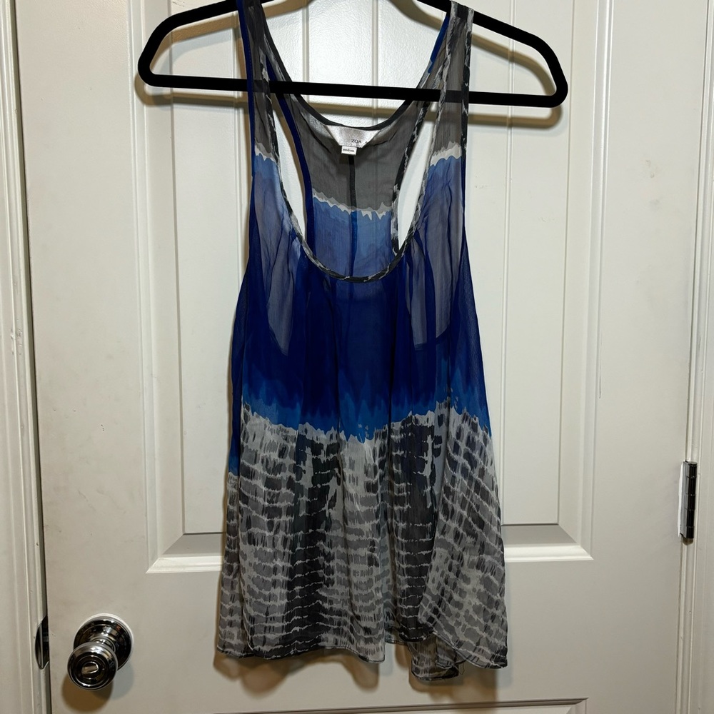 Anthropologie ZOA NEW York Silk Tank Blouse Top Medium D1